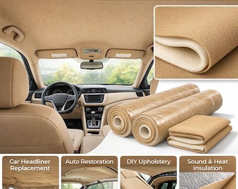 Off White Car Headliner Upholstery Fabric | 3/16" Foam Backed Automotive Replacement Material  Cars, Trucks & RVs