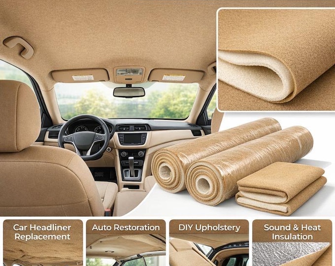 Off White Foam Backed Automotive Headliner Fabric | Auto Restoration Material