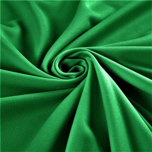 Kelly green Stretch Crepe Scuba Techno Knit Polyester Spandex Fabric for Bows, Top Knots, Head Wraps, Clothes, Costumes, Crafts