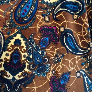 Burnout Velvet Stretch, brown paisley  60” wide