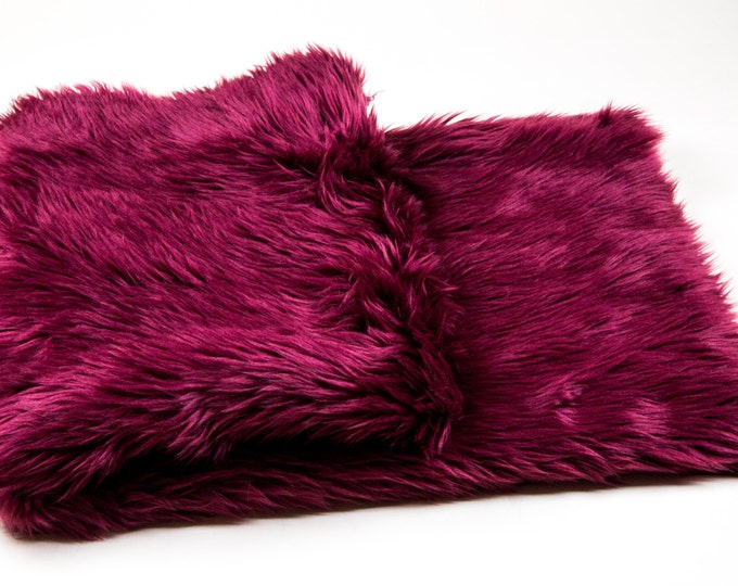 108" x 60" Burgundy faux fur Shaggy Throw Blanket