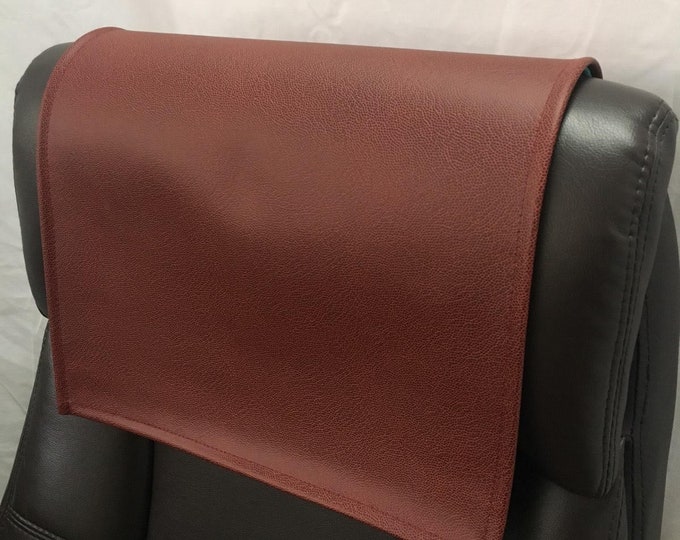 Copper brown football faux leather vinyl Sofa Loveseat Chaise Theater Seat Chair Caps Headrest Pad, Recliner Head Cover, Furniture Protector