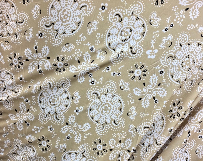 Khaki bandana 4 way stretch 58" wide