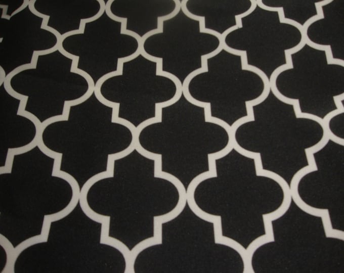Upholstery Moroccan White on Black  Waterproof Outdoor Canvas fabric 60" 600 Denier wide per yard