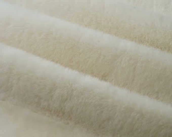 Ivory minky RABBIT soft faux fabric  58" Wide Sold by the Yard