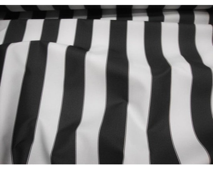 Black White Striped Waterproof Outdoor Canvas fabric 60" 600 Denier wide per yard