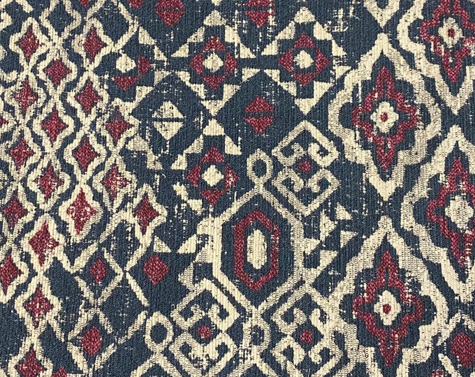 Kilim boysenberry Color Chenille Upholstery Drapery fabric by the yard 57" Wide