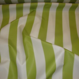 Lime/ white Striped Waterproof Outdoor  fabric 60&quot; wide per yard