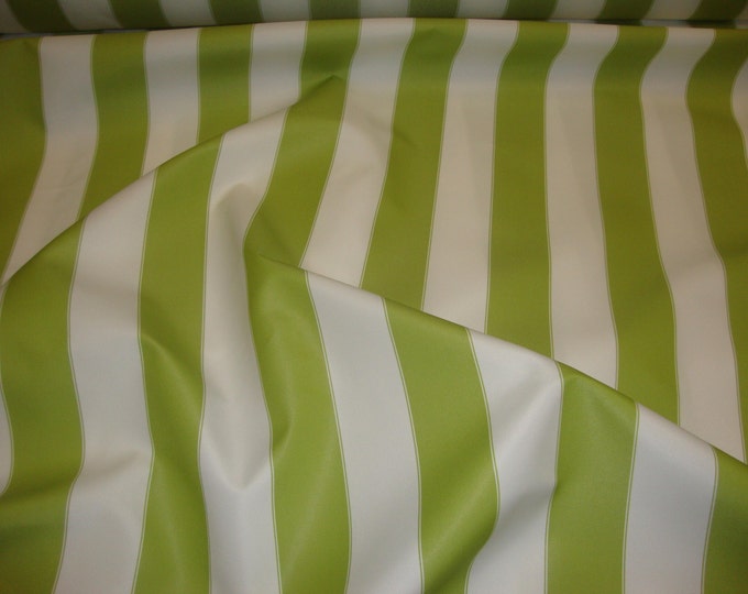 Lime/ white Striped Waterproof Outdoor  fabric 60" wide per yard