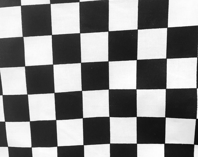1"X1" Race Car Finished Line Checkered Board Print Poly Cotton Fabric