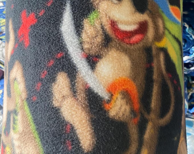 Monkey Fleece Fabric by the Yard | Soft Anti-Pill Fleece | On black Fleece for Blankets, Crafts, Apparel & DIY Projects