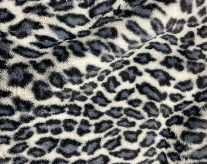 Minky Gray Leopard  Spotted  short pile by the yard