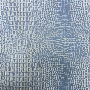 faux leather Ice blue Marine Gator Fabric - Sold By The Yard - 54&quot;