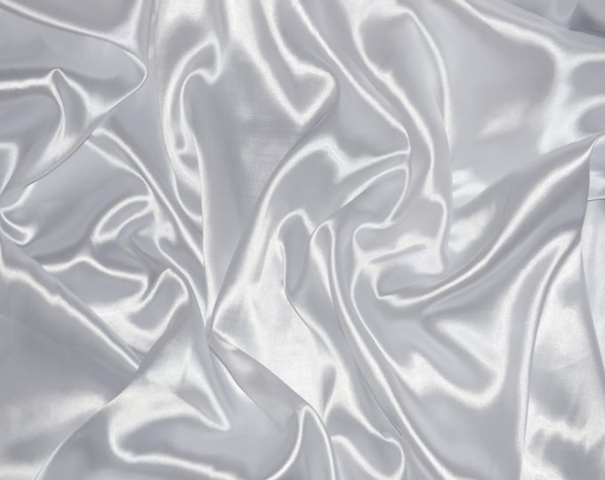Charmeuse white Satin polyester fabric 60" Wide by the yard