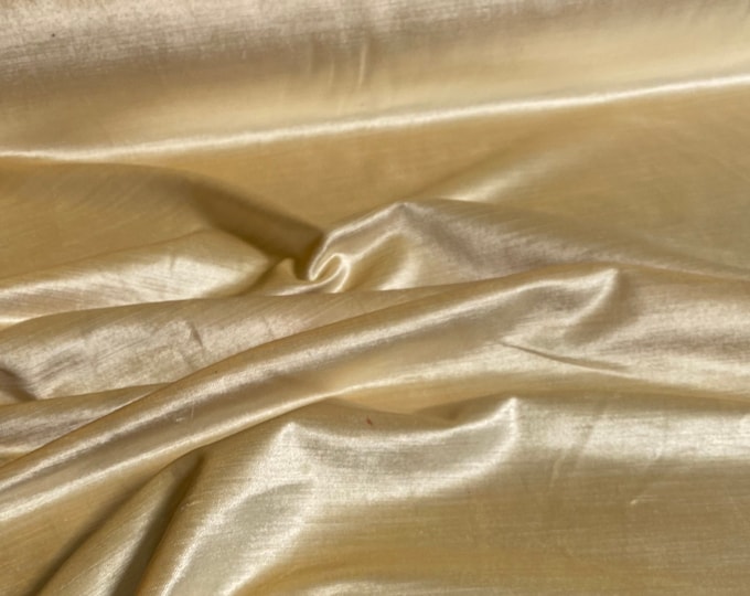 Velvet, cotton rayon, BANANA CREAM color. Upholstery, Drapery Fabric By The Yard 54" Wide
