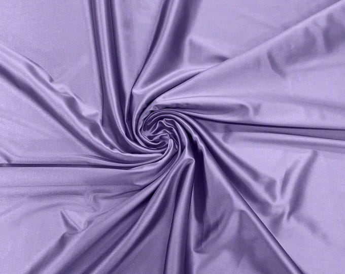 Lavender Stretch Satin spandex Fabric Bridal Dress 58” Wide sold by The Yard
