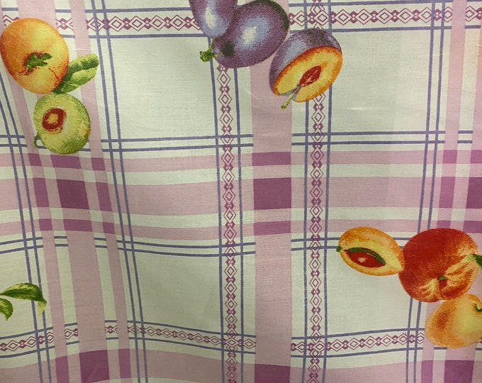Poly cotton purple pliad fruits fabric- sold by the yard- 60" inches wide