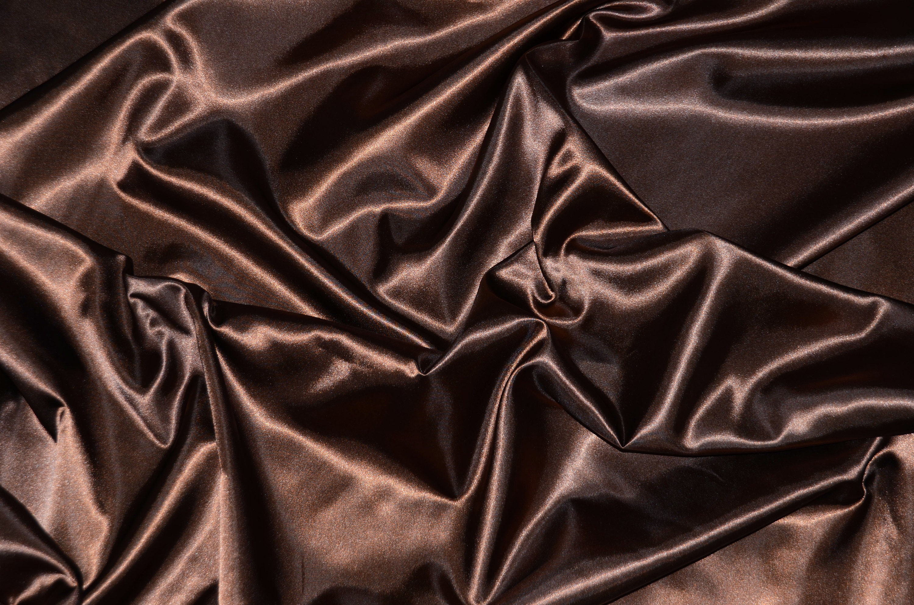 Designer Monogram Brown Satin Fabric