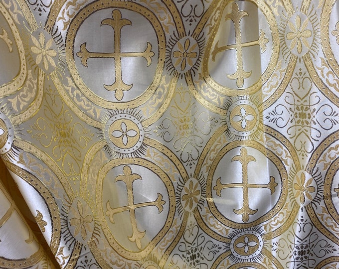 Metallic Brocade church Fabric  By the Yard 56” wide