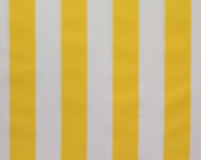 Outdoor fabric/Striped Waterproof/ yellow white 60” wide per yard