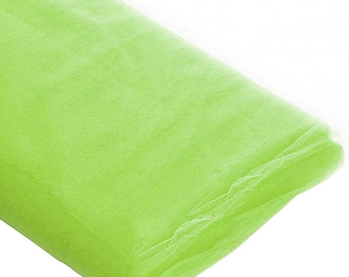 Lime Green Tulle Fabric - 54" x 40 Yards Bolt - Ideal for Weddings, Veils, Party Decorations