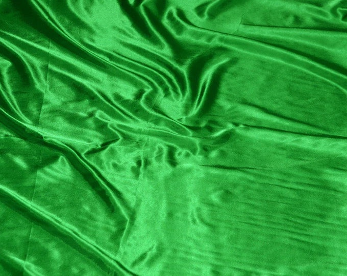 Kelly green charmeuse satin polyester fabric  60" wide