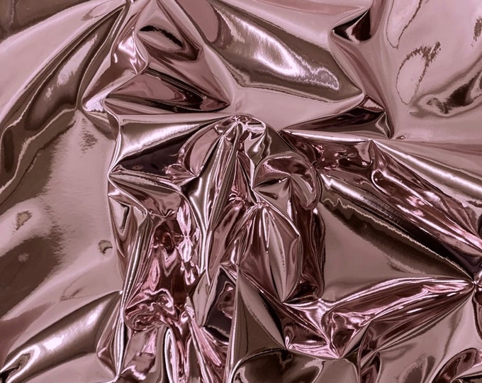 Vinyl faux leather Pink Chrome Mirror Glossy Vinyl Fabric for Shoes Bags Upholstery Sewing