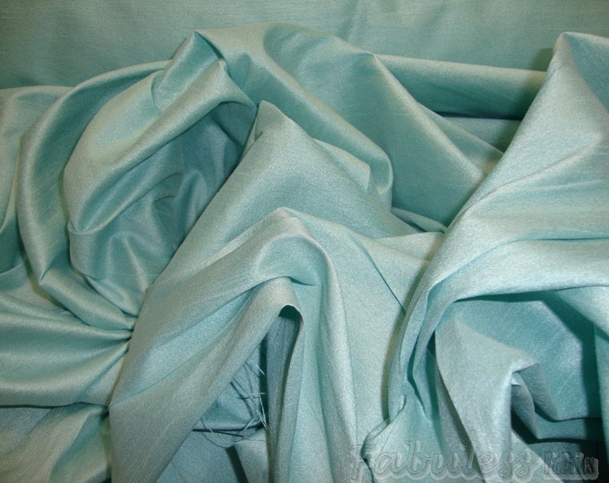 Robbins egg Shantung Dupioni Faux Silk two tone fabric BY THE YARD 54" wide