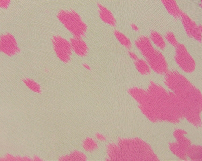 Pink Velvet Faux Suede Cow print Upholstery drapery fashion home decor clothing costumes Fabric by the yard 54 INCHES WIDE