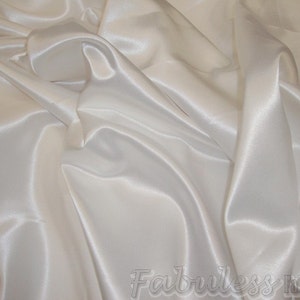 White Bridal Satin fabric for lining apparel sales by yard 60&quot;