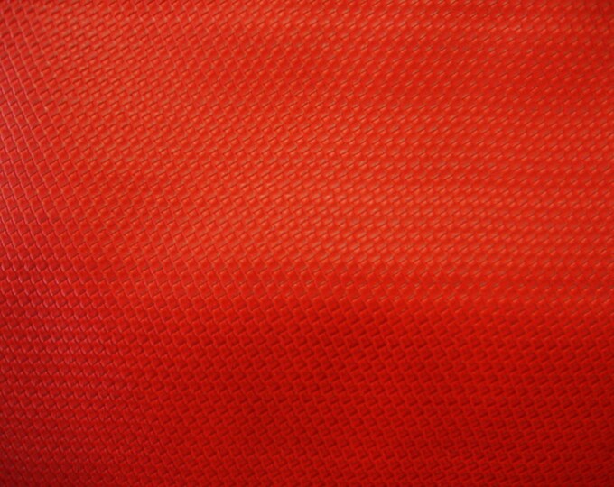 Vinyl Faux Leather Fabric Basket Weave Red 54" Wide - By the Yard