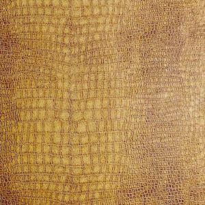 Alligator Caramel upholstery faux Leather soft Vinyl fabric per yard