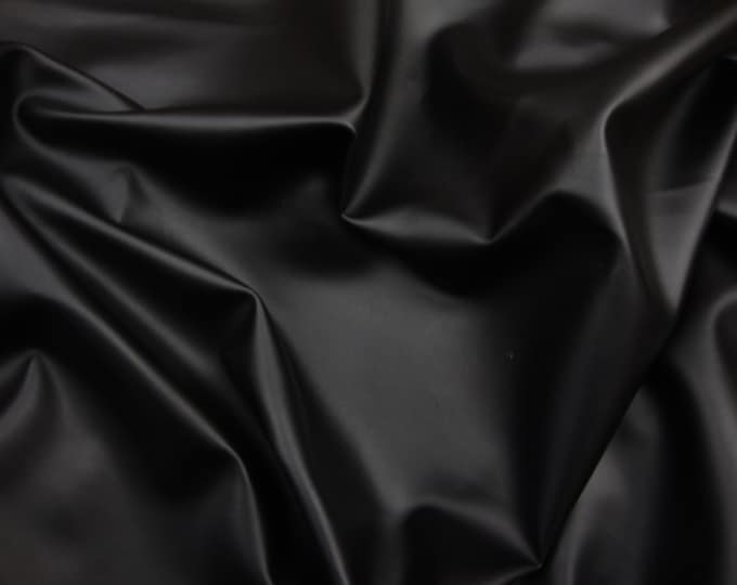 Vinyl Faux leather Black Soft Skin Clothing / Upholstery PVC vinyl fabric per yard 54" Wide