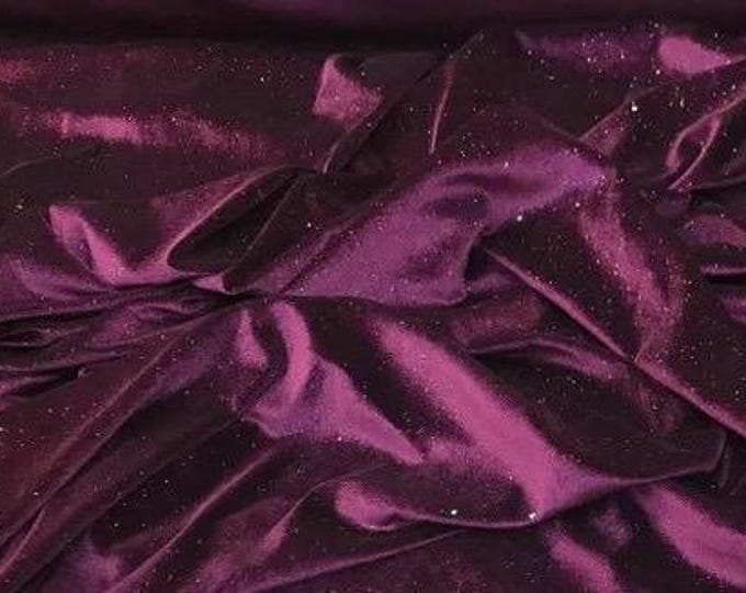 Dark purple Stretch Velvet Fabric By The Yard | 58’’ wide