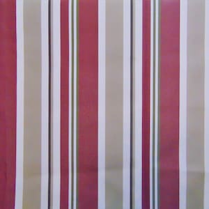Outdoor Striped BURGUNDY Waterproof Canvas fabric 60&quot; Wide Sold By Yard