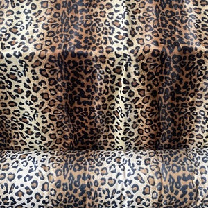 Brown Leopard Cheetah spots Animal Print Velboa Draper Upholstery Fabric BY THE YARD 60" Wide
