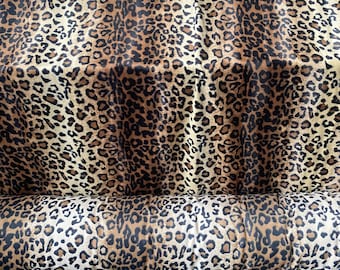 Brown Leopard Cheetah Spots Velboa Fabric | Faux Fur Animal Print | Soft Short Pile Fabric by the Yard