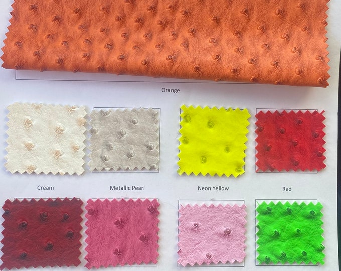 Half yard cuts Ostrich faux vinyl Marine grade UV resistance waterproof Fabric 54” wide