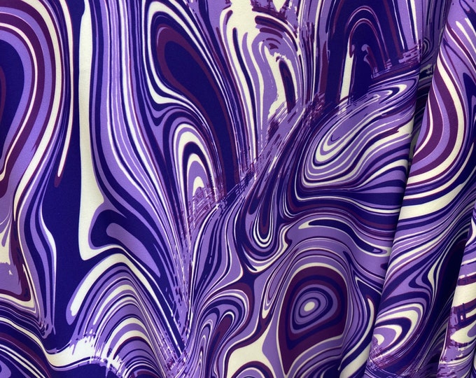 Stretch spandex Purple Candy cane swirl swimsuits  58" wide