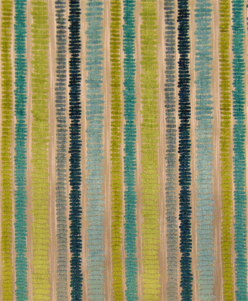 Warwick Aqua Abstract Minimalist Lines Scratches Primitive Modern Sofa Upholstery Fabric Chenille Drapery Curtains