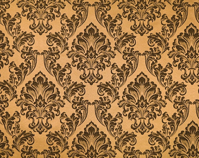Bronze damask Jacquard  Upholstery drapery fabric by the yard 56" wide bedding pillows tablecloth