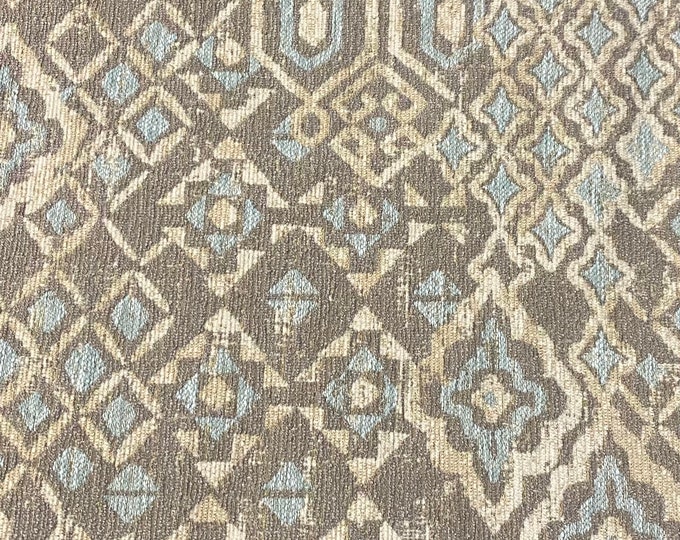Chenille, Kilim taupe Color  Upholstery Drapery fabric by the yard 57" Wide