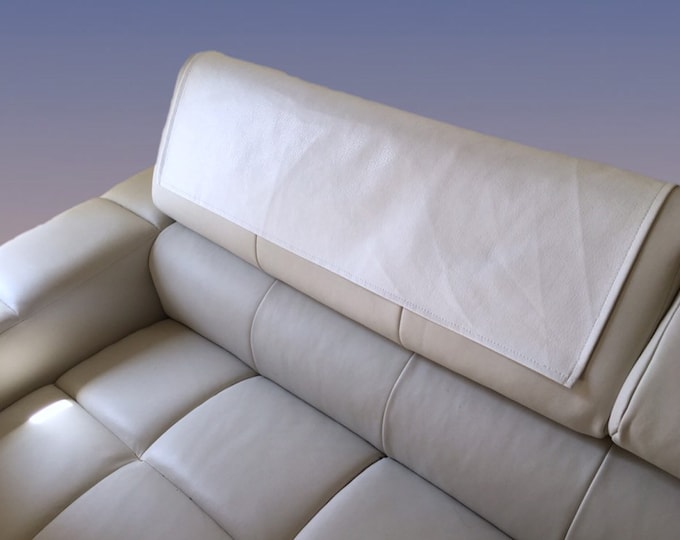 White pebble ford faux leather vinyl Sofa Loveseat Chaise Theater Seat, Chair Caps Headrest Pad, Recliner Head Cover, Furniture Protector