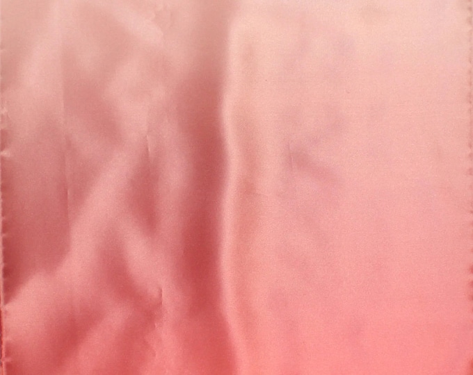 Coral /light  pink OMBRE 100% silk charmuse fabric