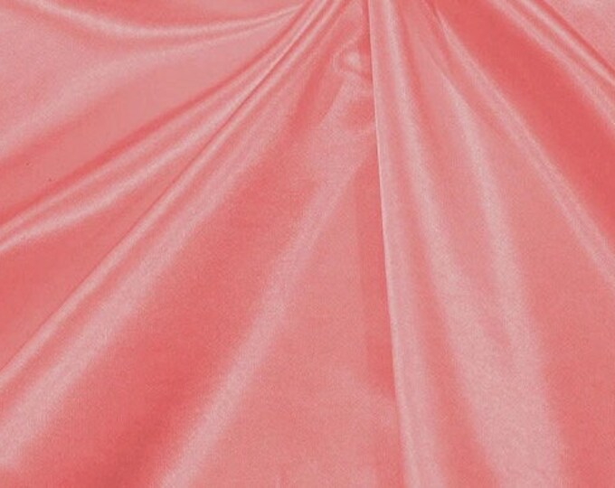 Coral Heavy Shiny Bridal Satin Fabric for Wedding Dress, 60"  wide