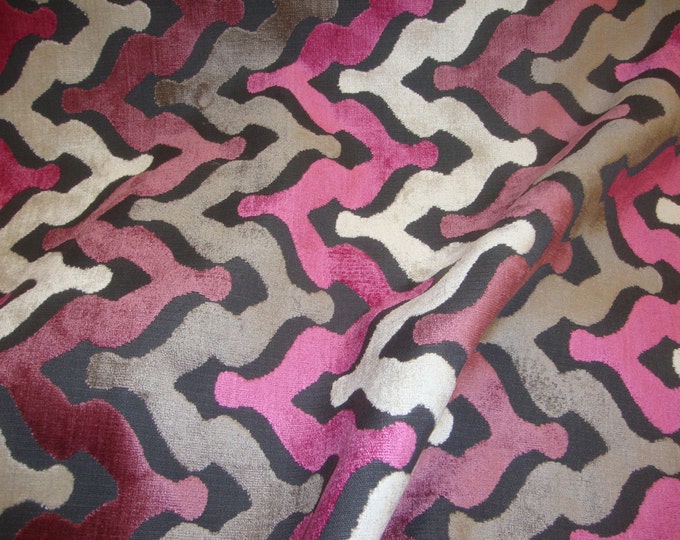 Amethyst monroe Embossed Raised Velvet upholstery Drapery Fabric