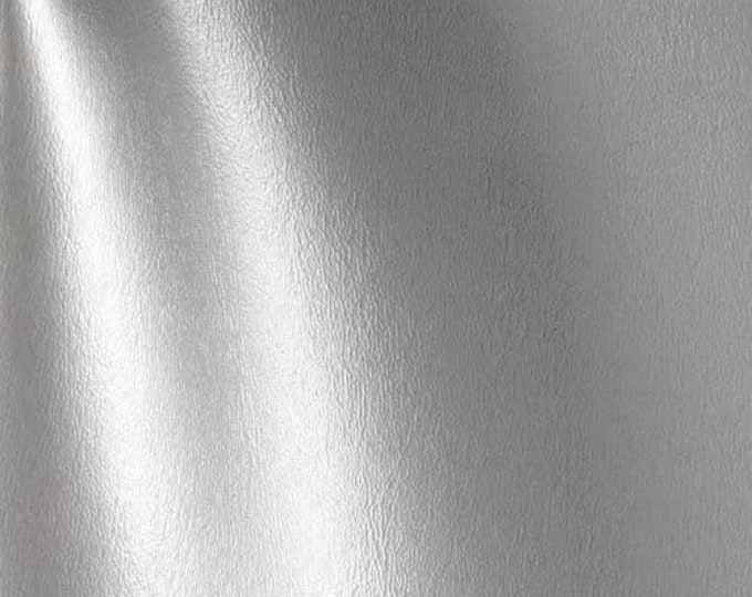 Metallic Silver Vinyl Leather fabric Indoor Outdoor boats Automotive fabric per yard