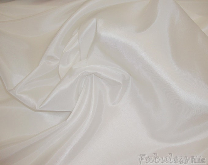 White solid polyester Taffeta fabric by the yard 60" wide
