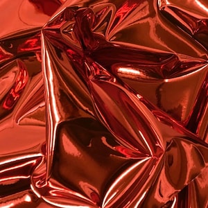 Red Chrome Mirror Glossy Vinyl Leatherettes Fabric for Shoes Bags Clothing Upholstery Sewing