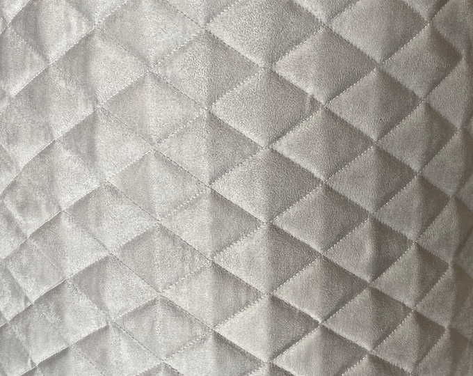 Silver Suede Quilted Auto Headliner Fabric Foam Backing 58" Wide